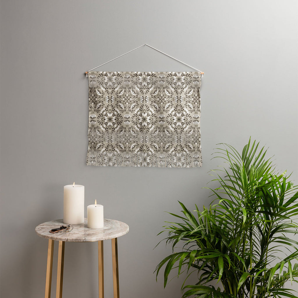 Pimlada Phuapradit Floral Tiles Gray Wall Hanging Landscape