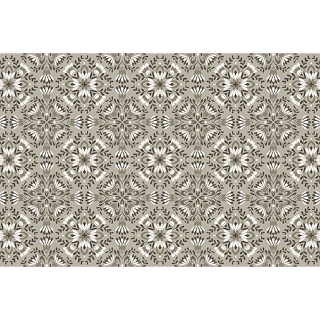 Pimlada Phuapradit Floral Tiles Gray Wall Mural