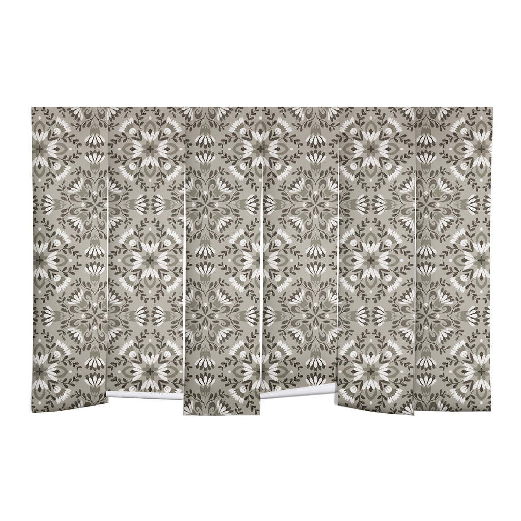 Pimlada Phuapradit Floral Tiles Gray Wall Mural