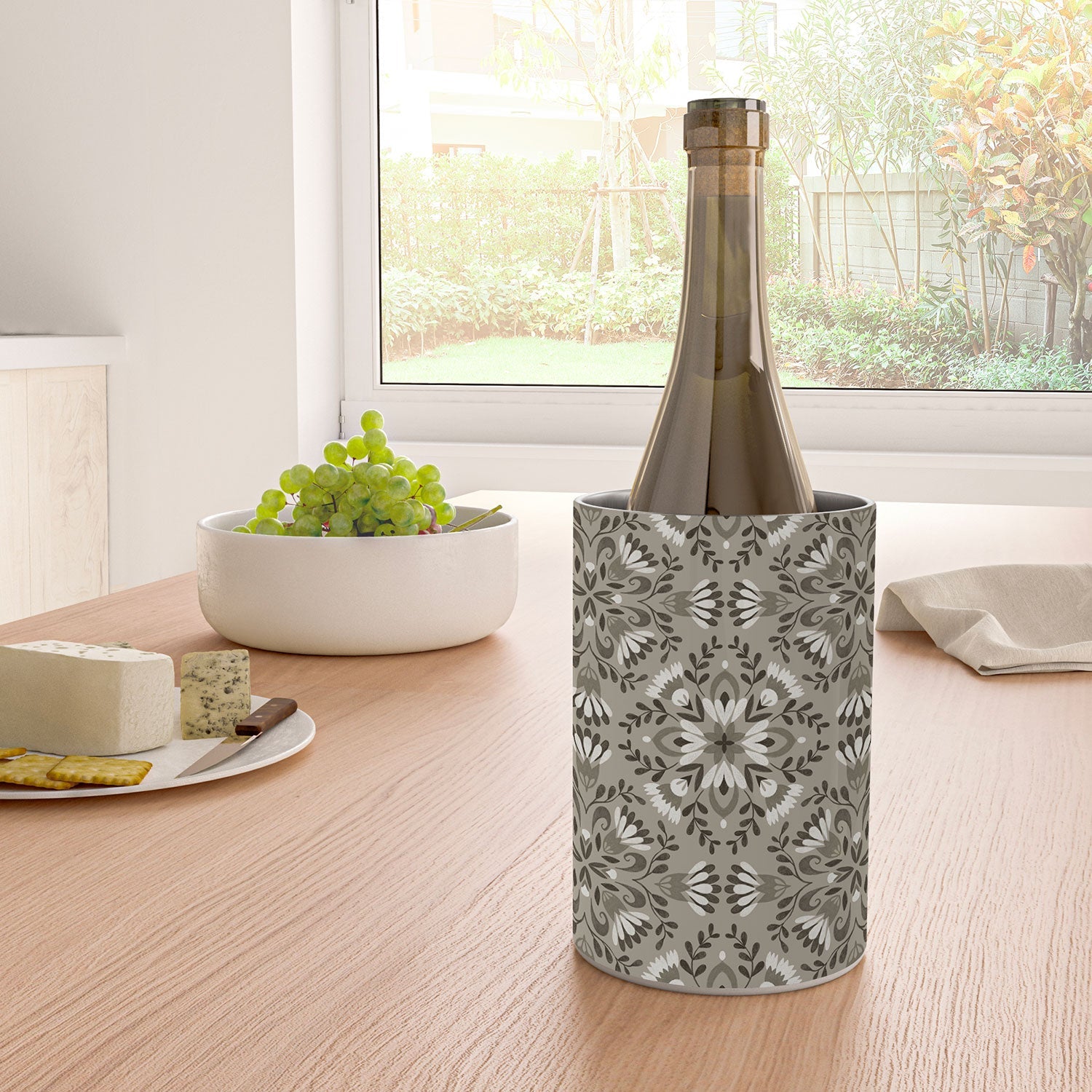 Pimlada Phuapradit Floral Tiles Gray Wine Chiller