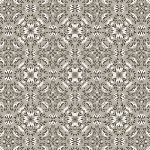 Pimlada Phuapradit Floral Tiles Gray Shower Curtain