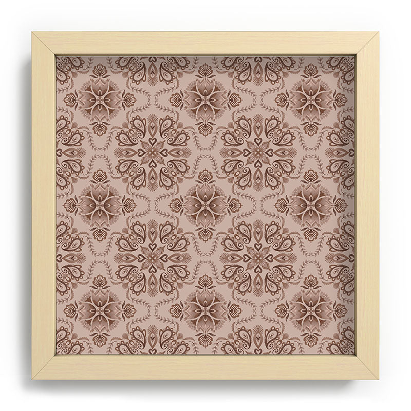 Pimlada Phuapradit Floral Tiles Light Brown Recessed Framing Square