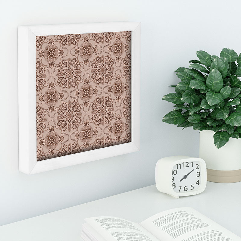 Pimlada Phuapradit Floral Tiles Light Brown Recessed Framing Square