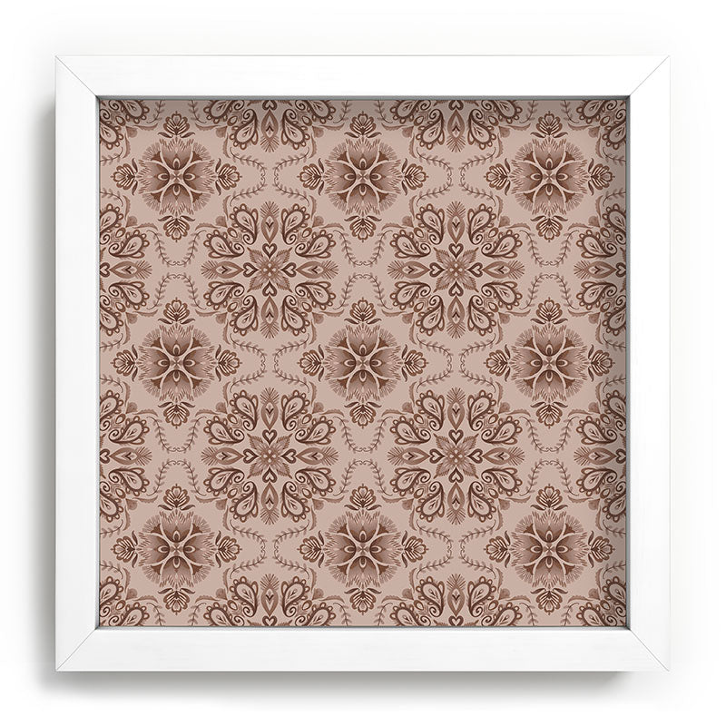 Pimlada Phuapradit Floral Tiles Light Brown Recessed Framing Square