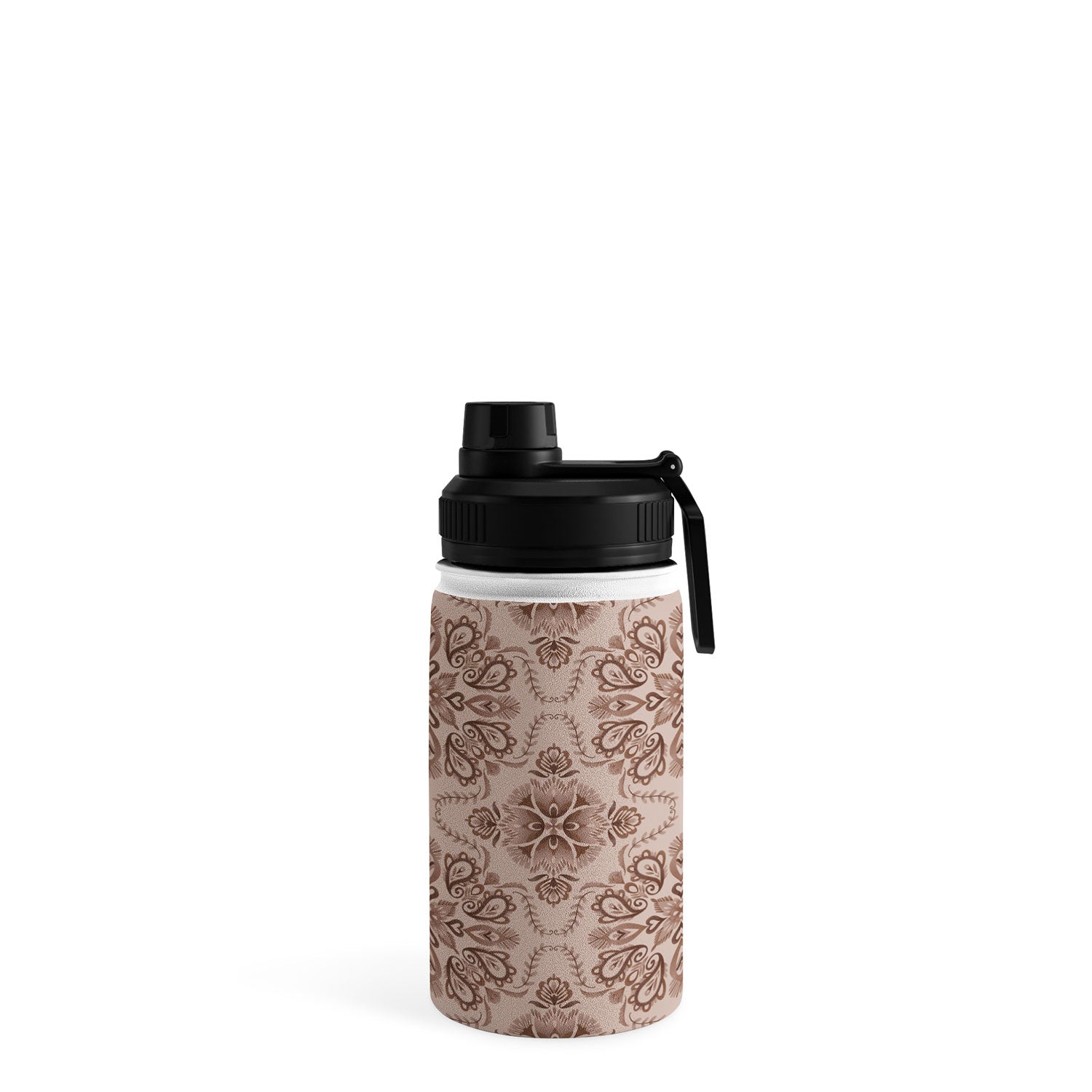 Pimlada Phuapradit Floral Tiles Light Brown Water Bottle