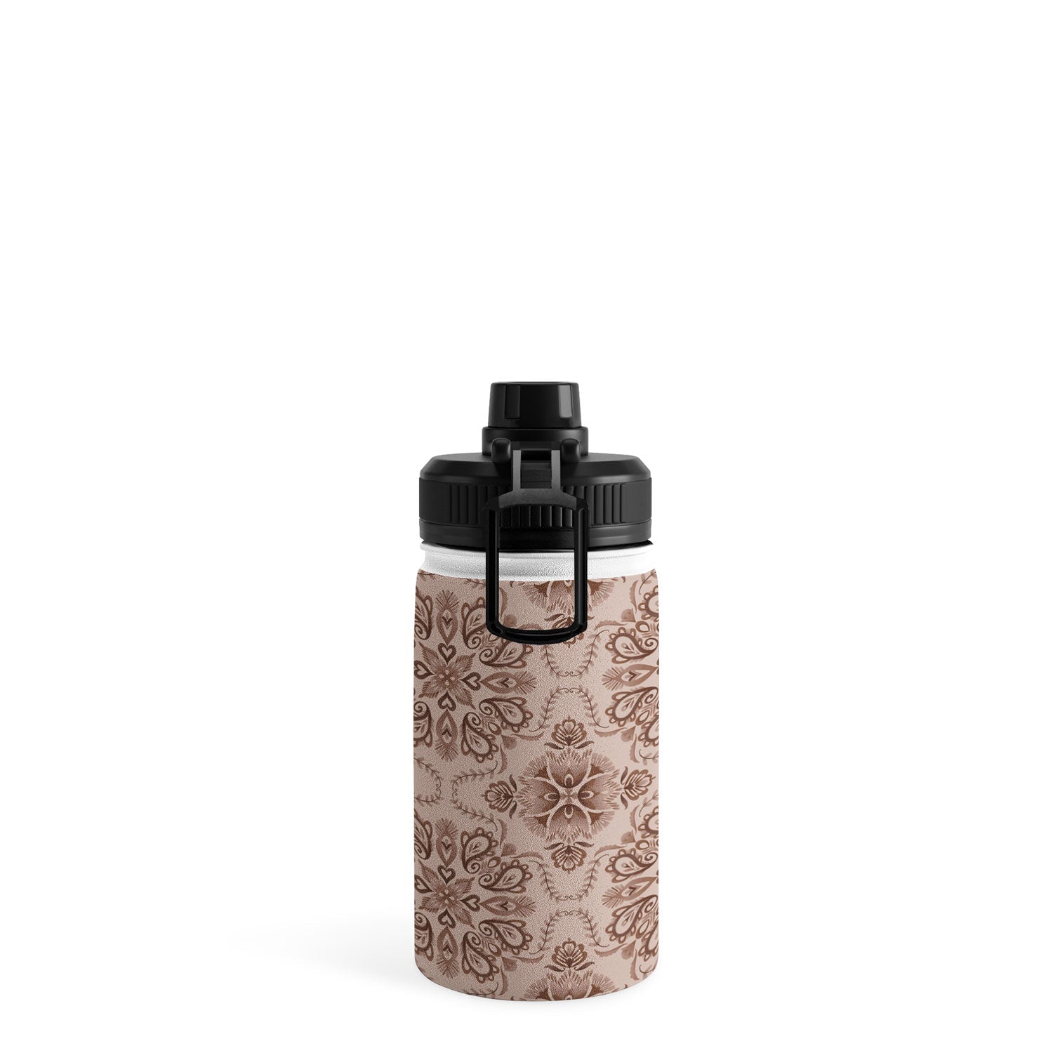 Pimlada Phuapradit Floral Tiles Light Brown Water Bottle