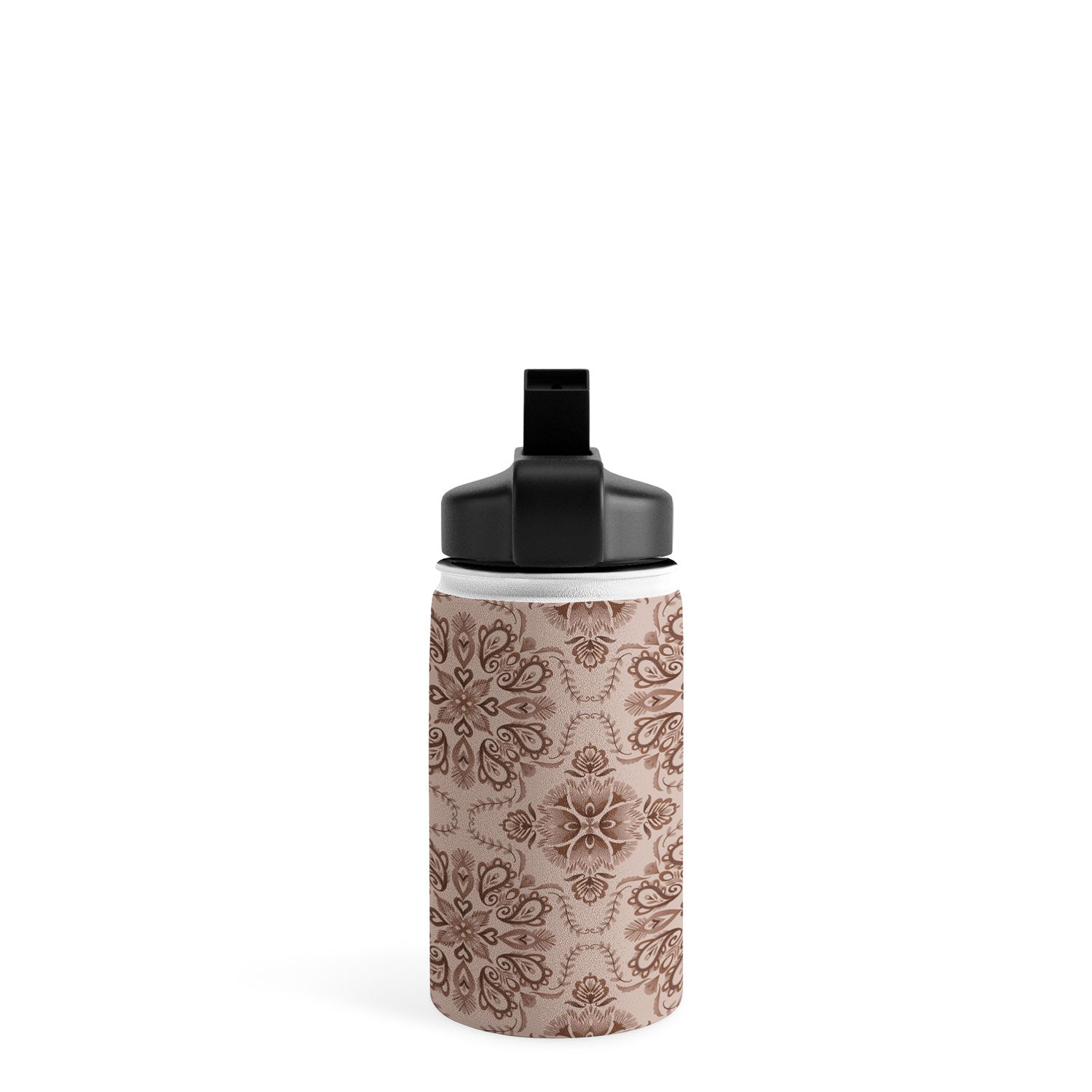 Pimlada Phuapradit Floral Tiles Light Brown Water Bottle
