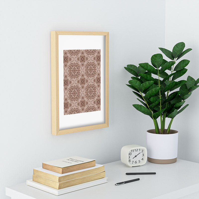 Pimlada Phuapradit Floral Tiles Light Brown Recessed Framing Rectangle