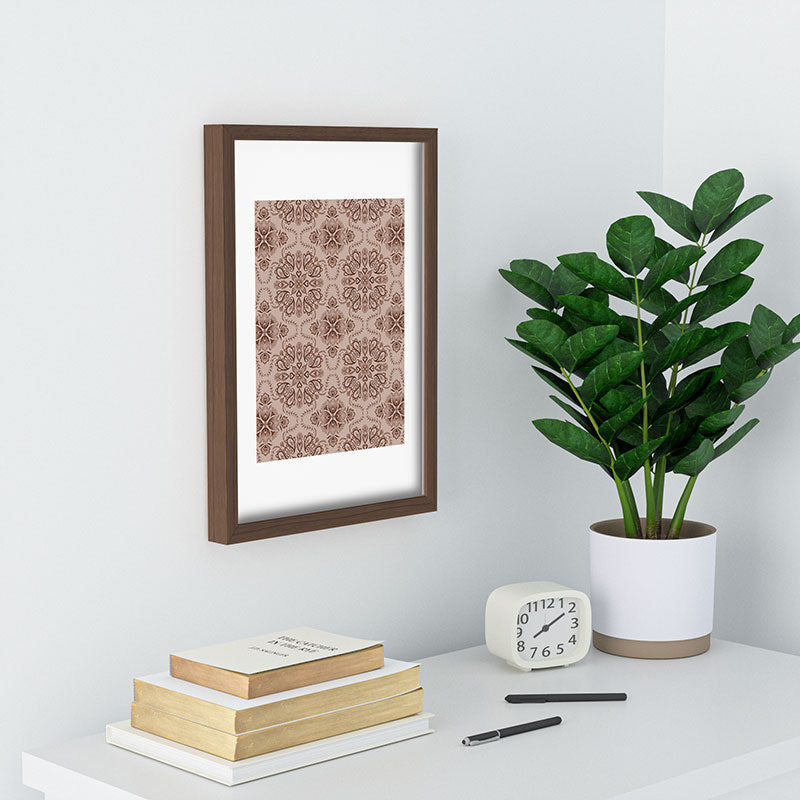 Pimlada Phuapradit Floral Tiles Light Brown Recessed Framing Rectangle