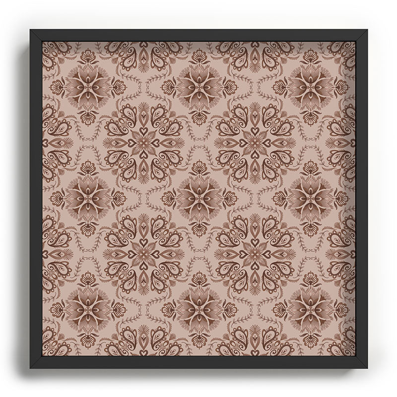 Pimlada Phuapradit Floral Tiles Light Brown Recessed Framing Square