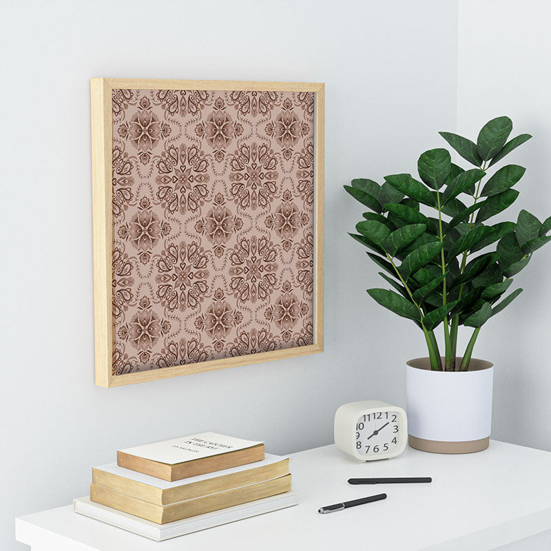 Pimlada Phuapradit Floral Tiles Light Brown Recessed Framing Square