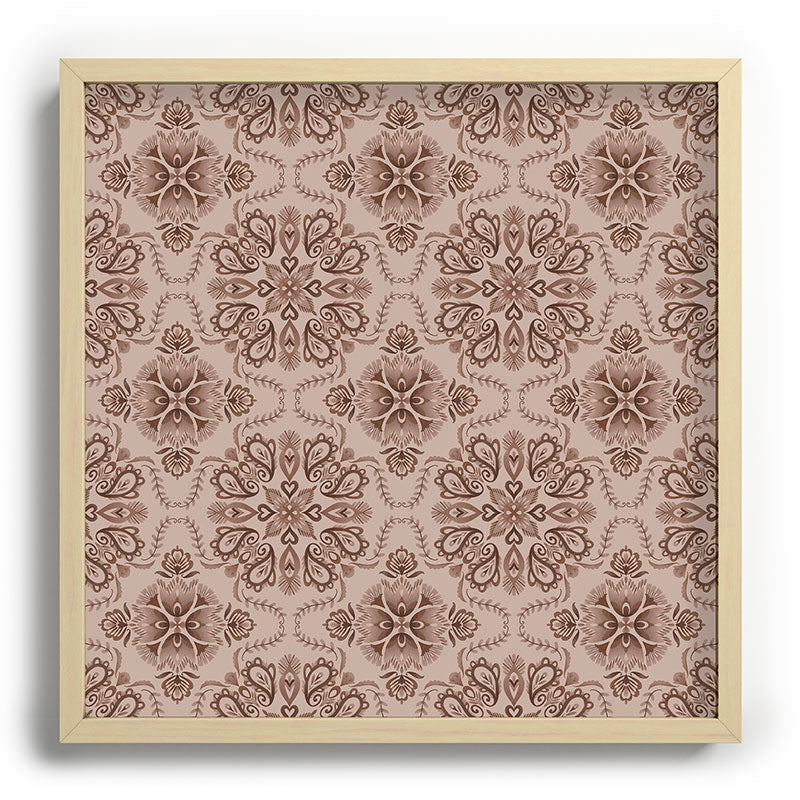 Pimlada Phuapradit Floral Tiles Light Brown Recessed Framing Square