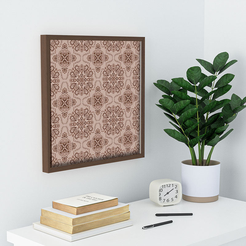 Pimlada Phuapradit Floral Tiles Light Brown Recessed Framing Square