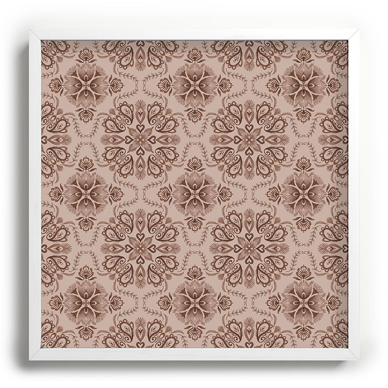 Pimlada Phuapradit Floral Tiles Light Brown Recessed Framing Square