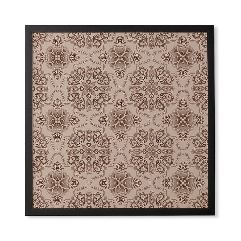 Pimlada Phuapradit Floral Tiles Light Brown Framed Wall Art