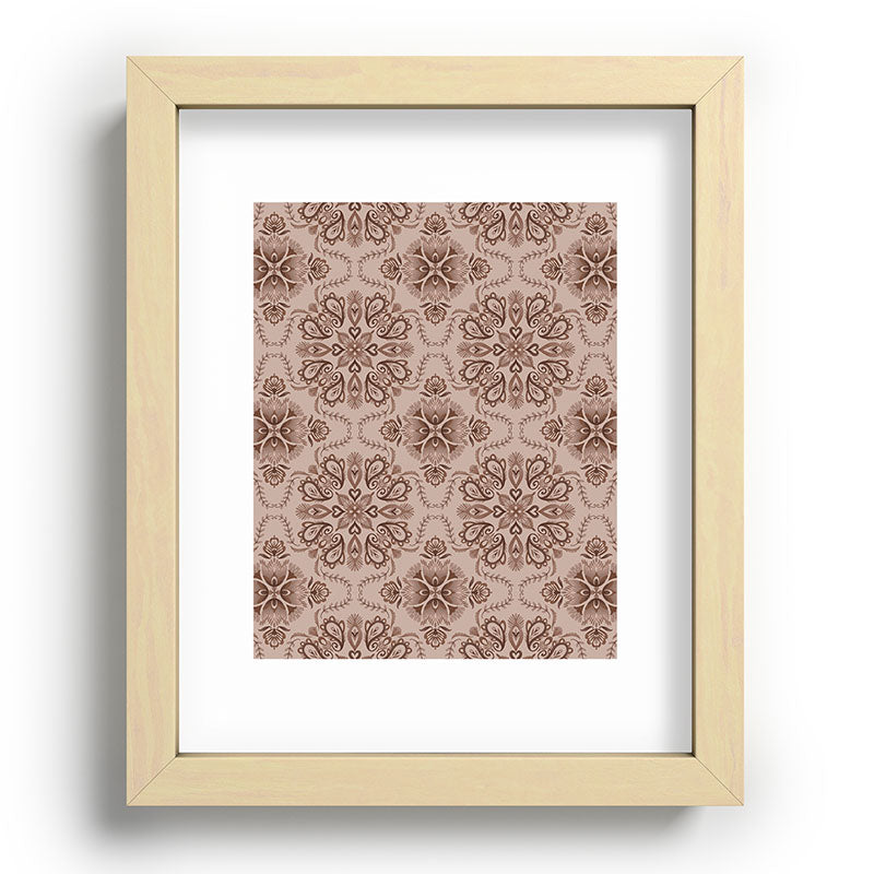 Pimlada Phuapradit Floral Tiles Light Brown Recessed Framing Rectangle