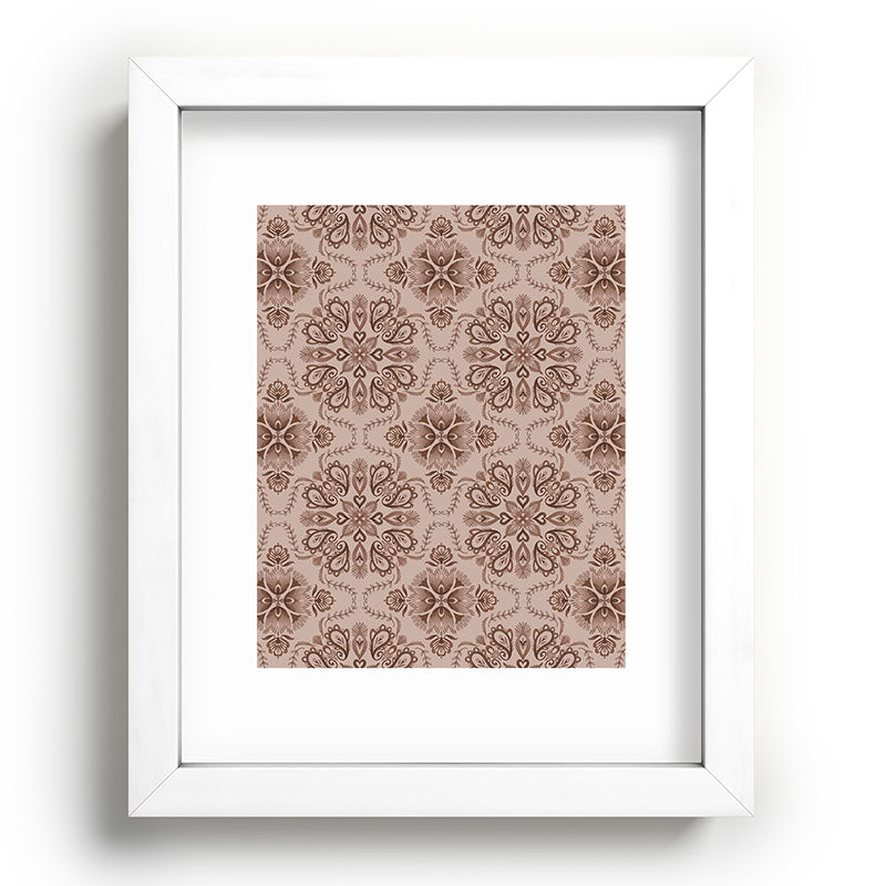 Pimlada Phuapradit Floral Tiles Light Brown Recessed Framing Rectangle
