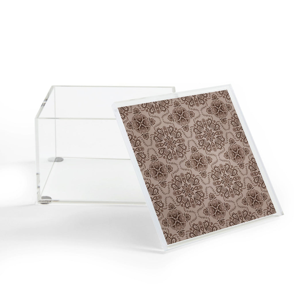 Pimlada Phuapradit Floral Tiles Light Brown Acrylic Box