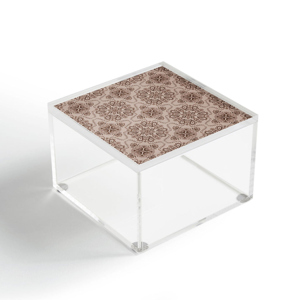 Pimlada Phuapradit Floral Tiles Light Brown Acrylic Box