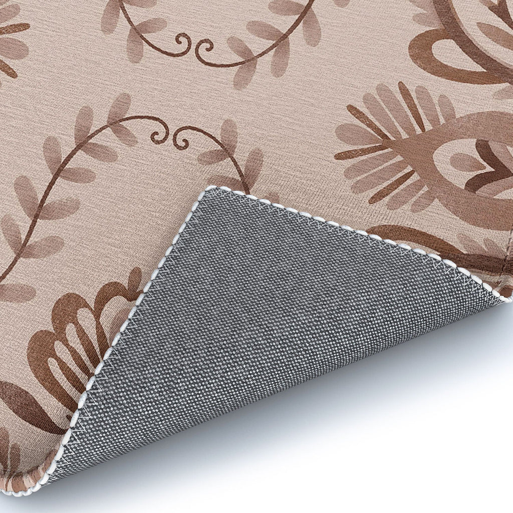 Pimlada Phuapradit Floral Tiles Light Brown Area Rug