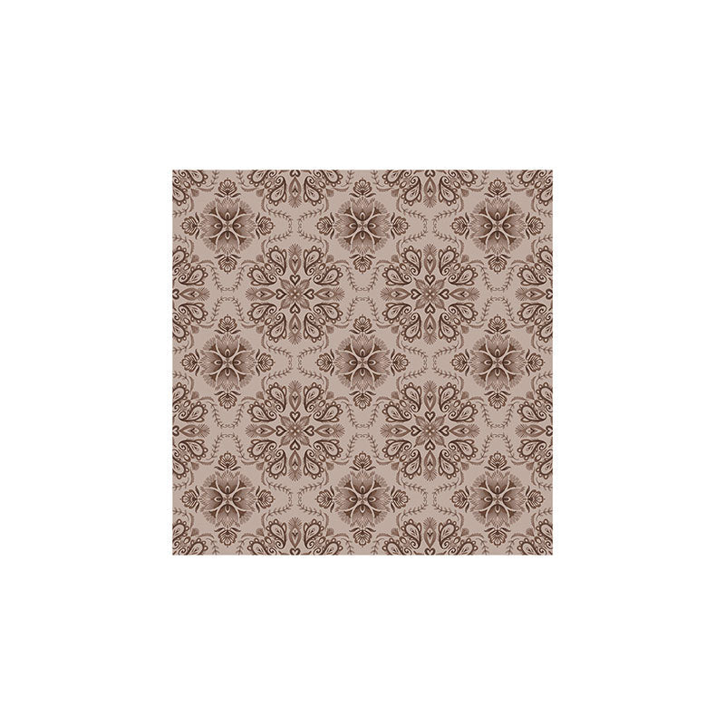 Pimlada Phuapradit Floral Tiles Light Brown Art Print