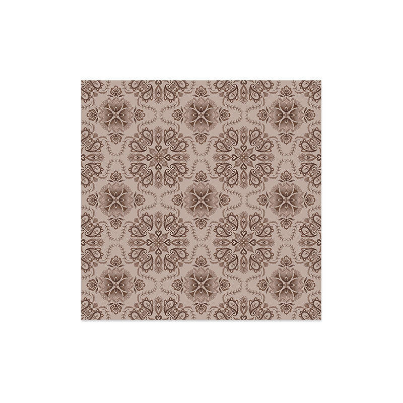 Pimlada Phuapradit Floral Tiles Light Brown Art Print