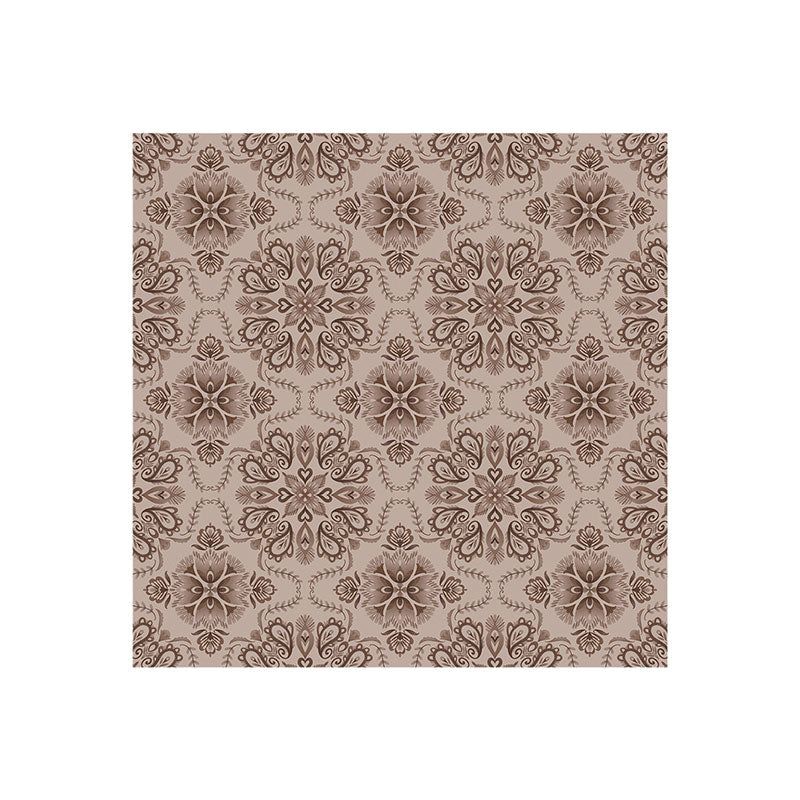 Pimlada Phuapradit Floral Tiles Light Brown Art Print