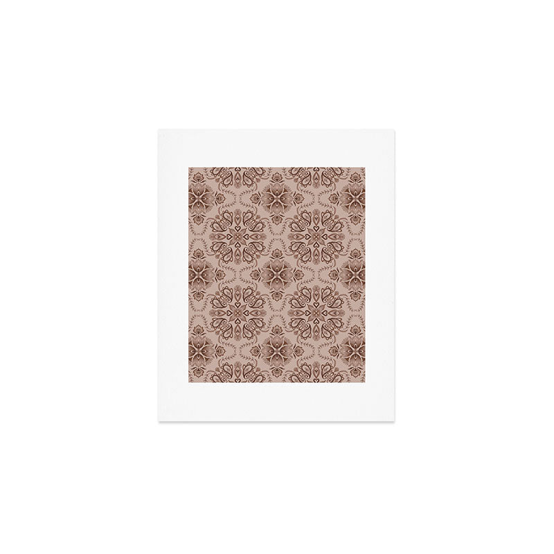 Pimlada Phuapradit Floral Tiles Light Brown Art Print