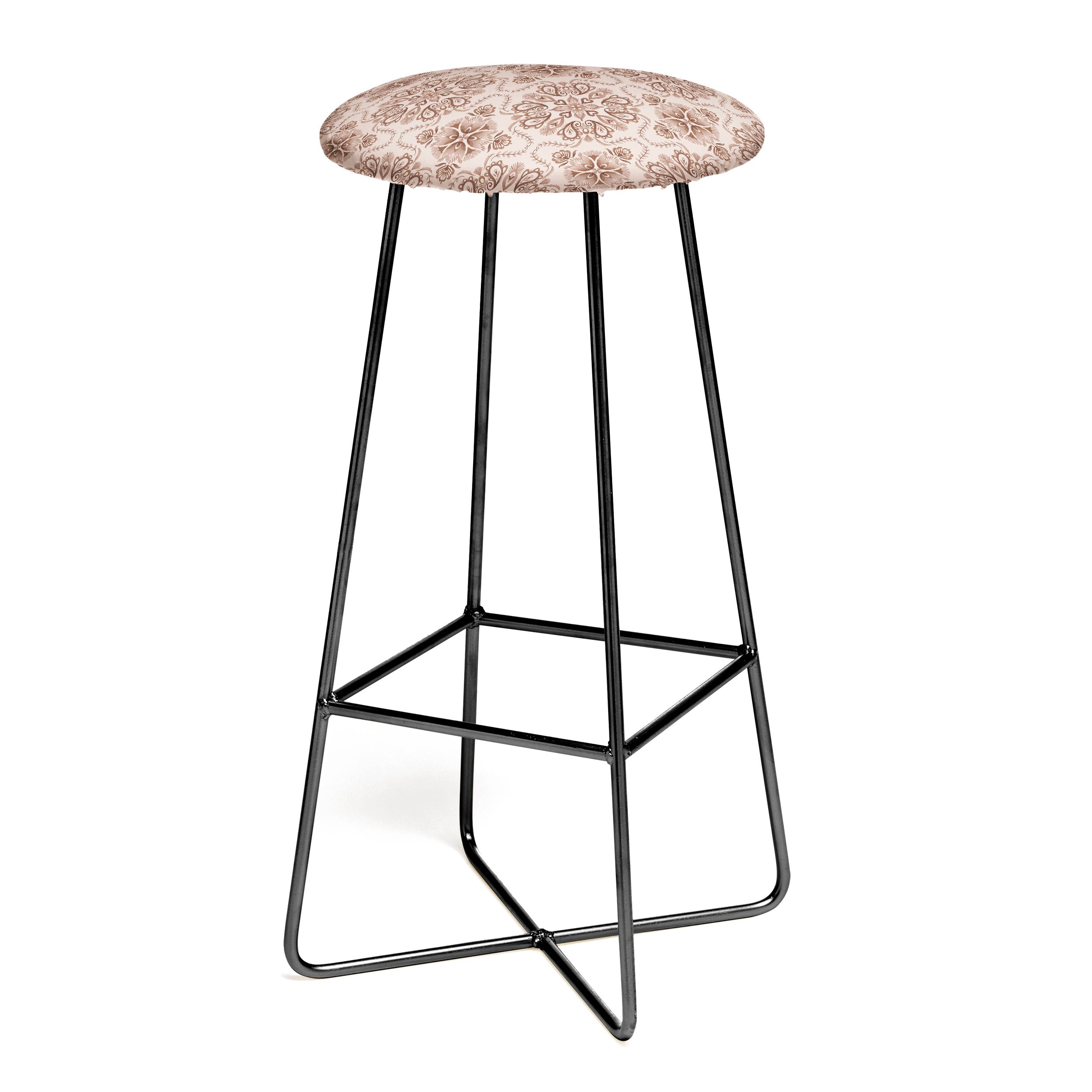 Pimlada Phuapradit Floral Tiles Light Brown Bar Stool