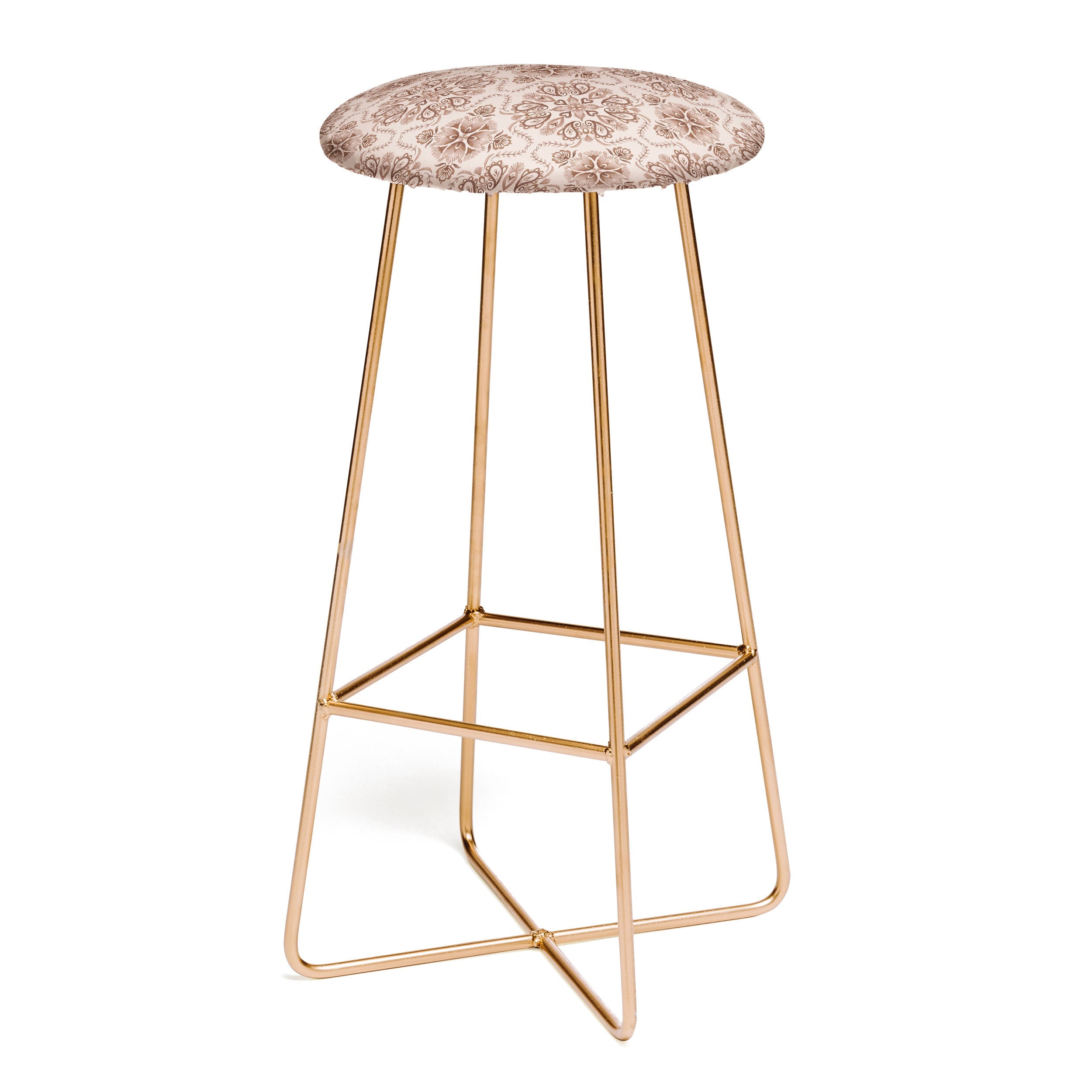 Pimlada Phuapradit Floral Tiles Light Brown Bar Stool