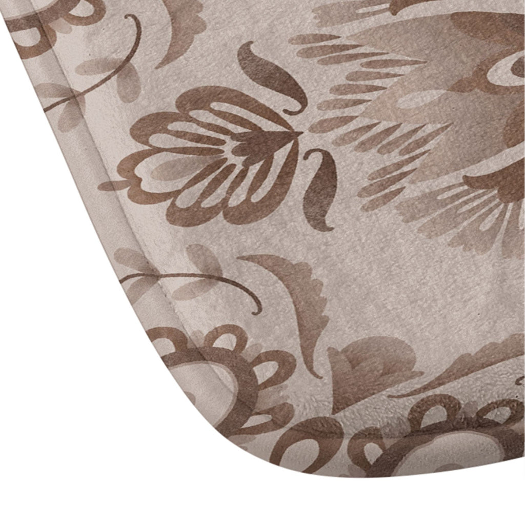 Pimlada Phuapradit Floral Tiles Light Brown Memory Foam Bath Mat