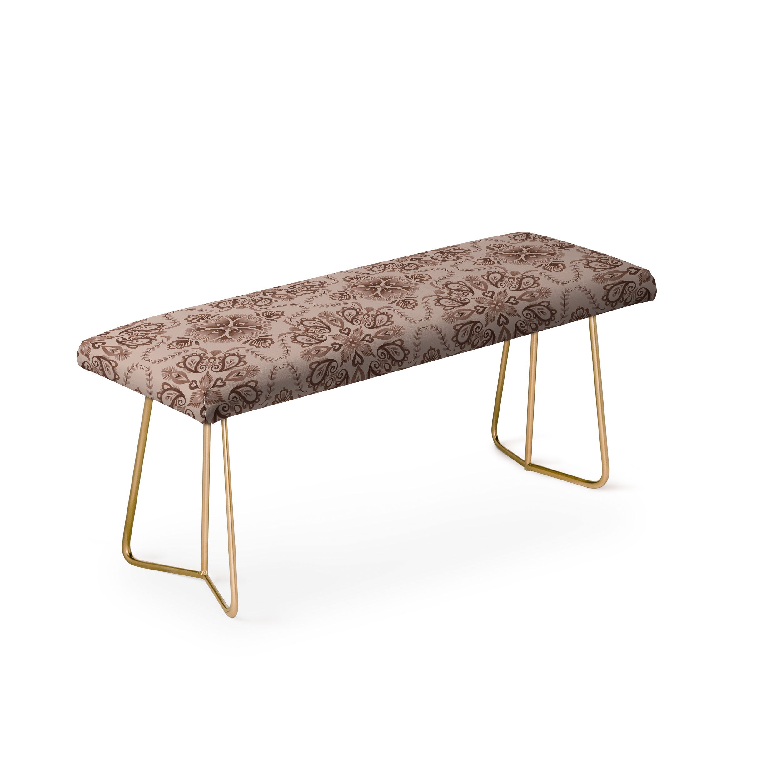 Pimlada Phuapradit Floral Tiles Light Brown Bench