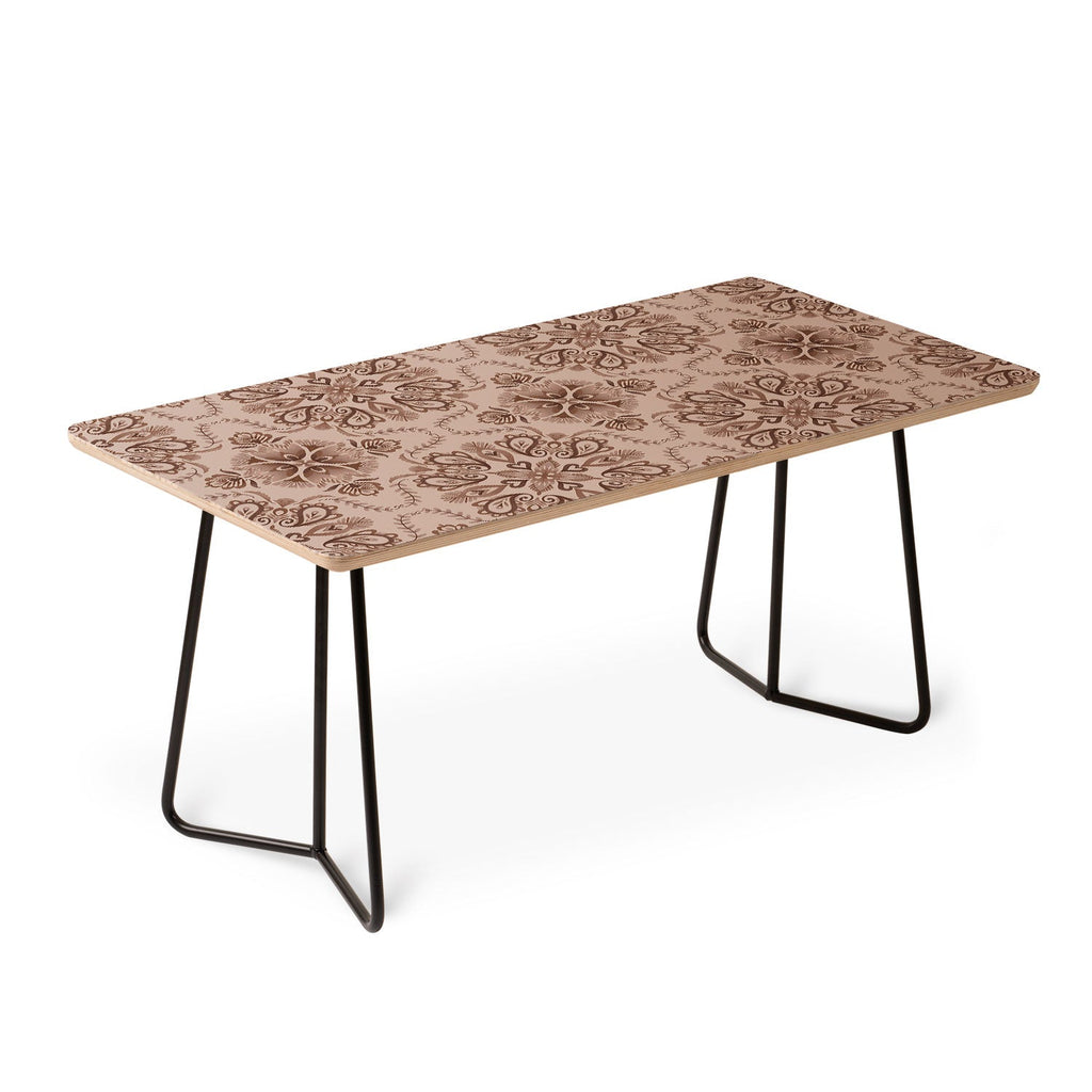 Pimlada Phuapradit Floral Tiles Light Brown Coffee Table