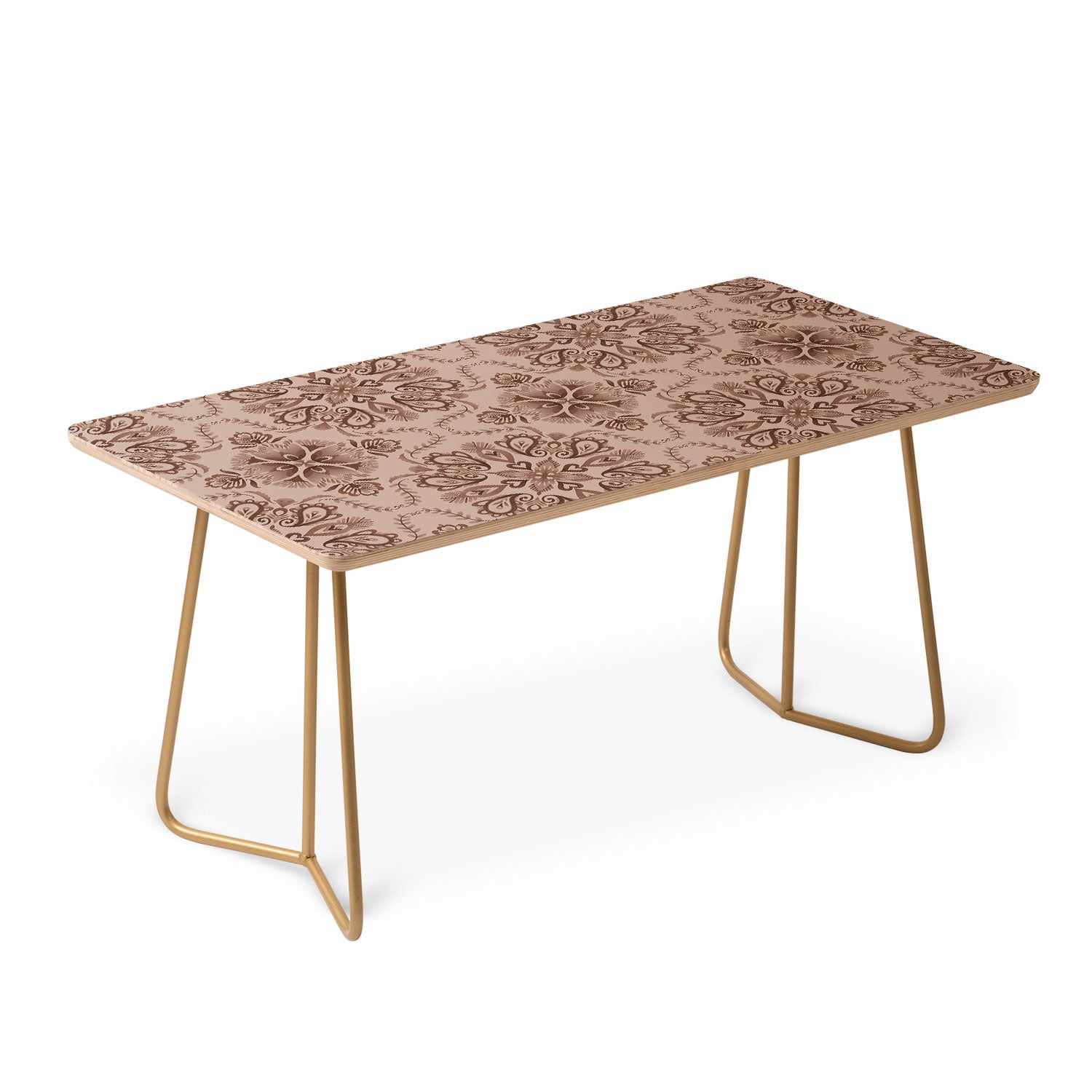 Pimlada Phuapradit Floral Tiles Light Brown Coffee Table