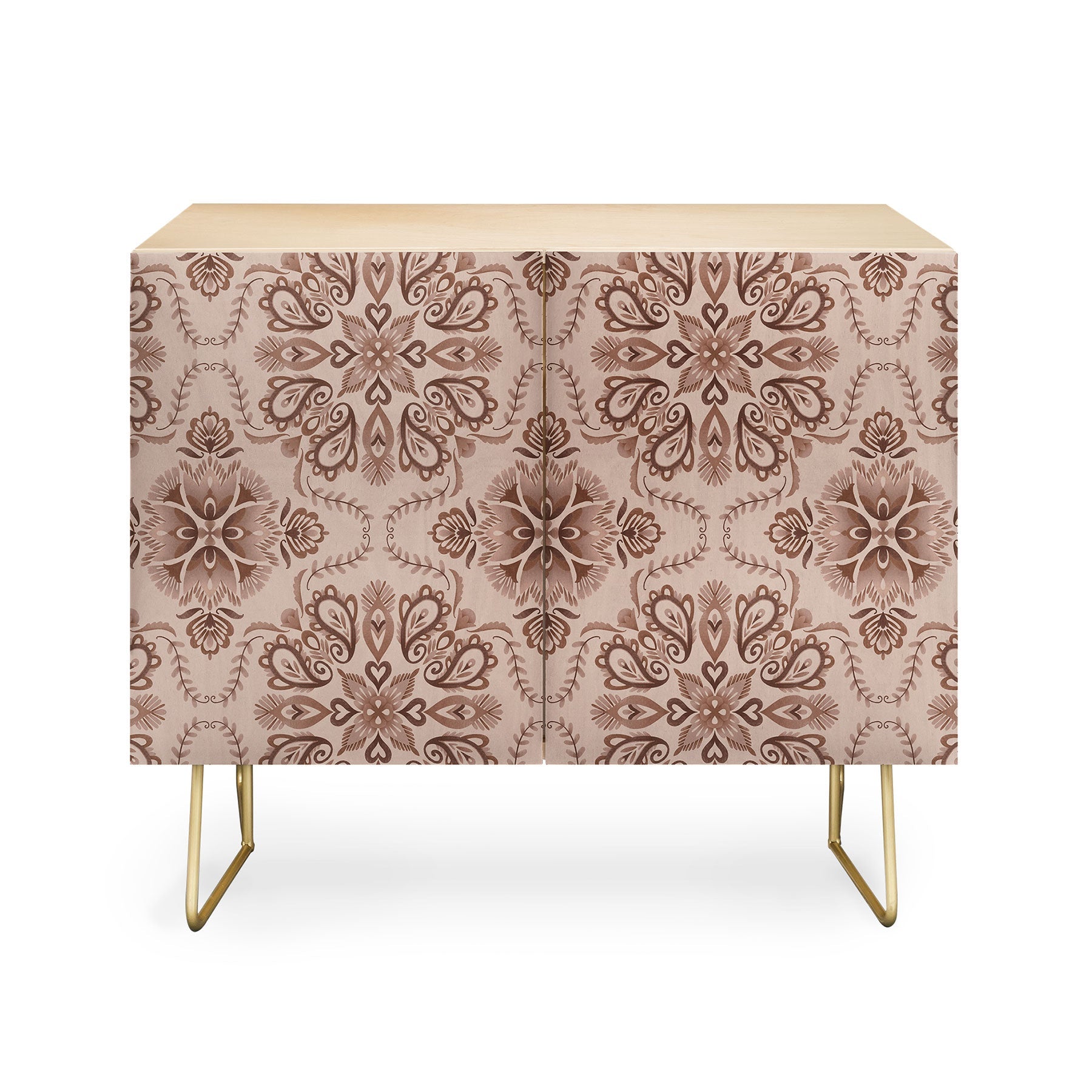 Pimlada Phuapradit Floral Tiles Light Brown Credenza
