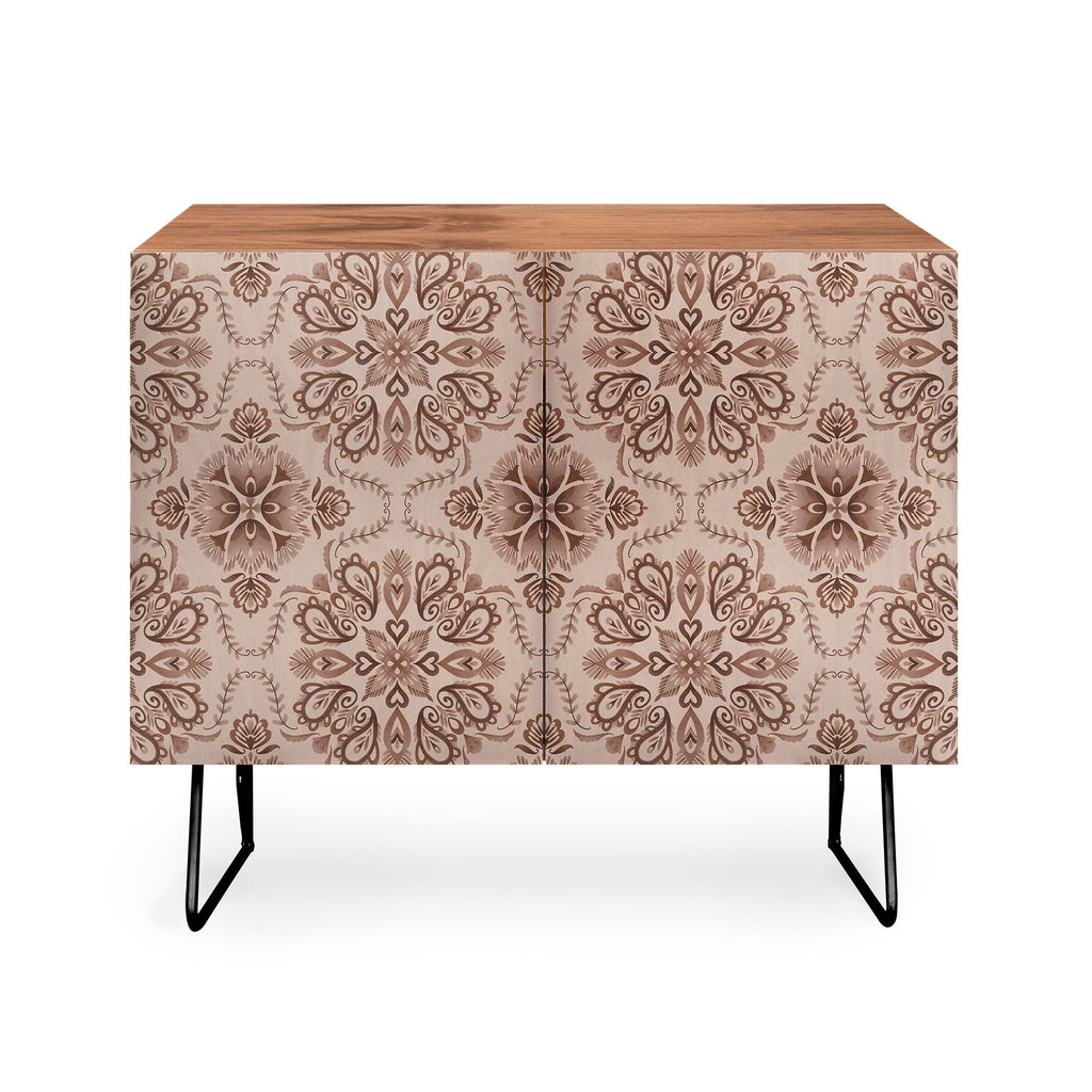 Pimlada Phuapradit Floral Tiles Light Brown Credenza