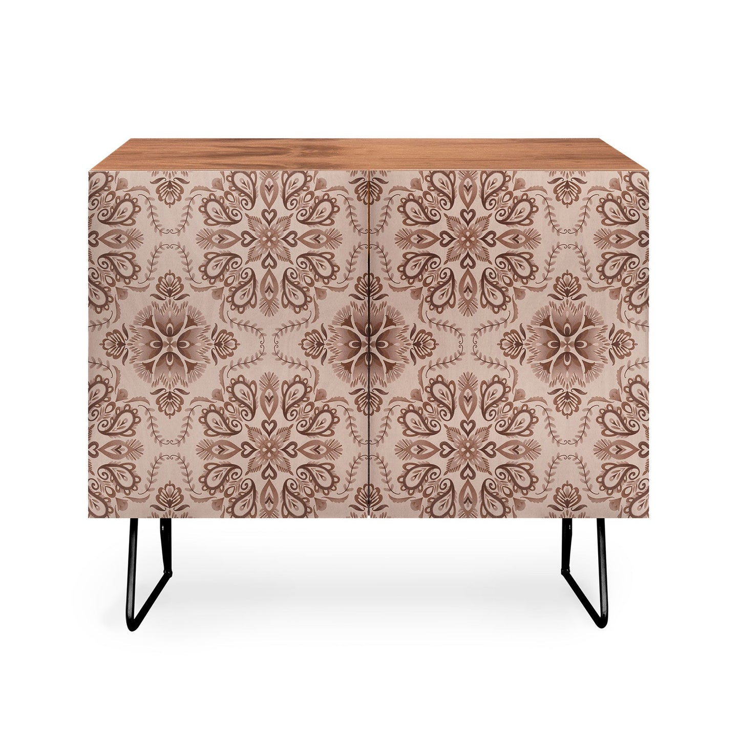 Pimlada Phuapradit Floral Tiles Light Brown Credenza