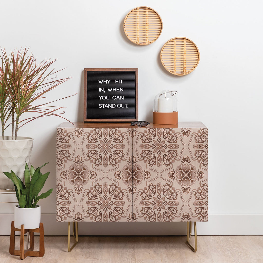 Pimlada Phuapradit Floral Tiles Light Brown Credenza