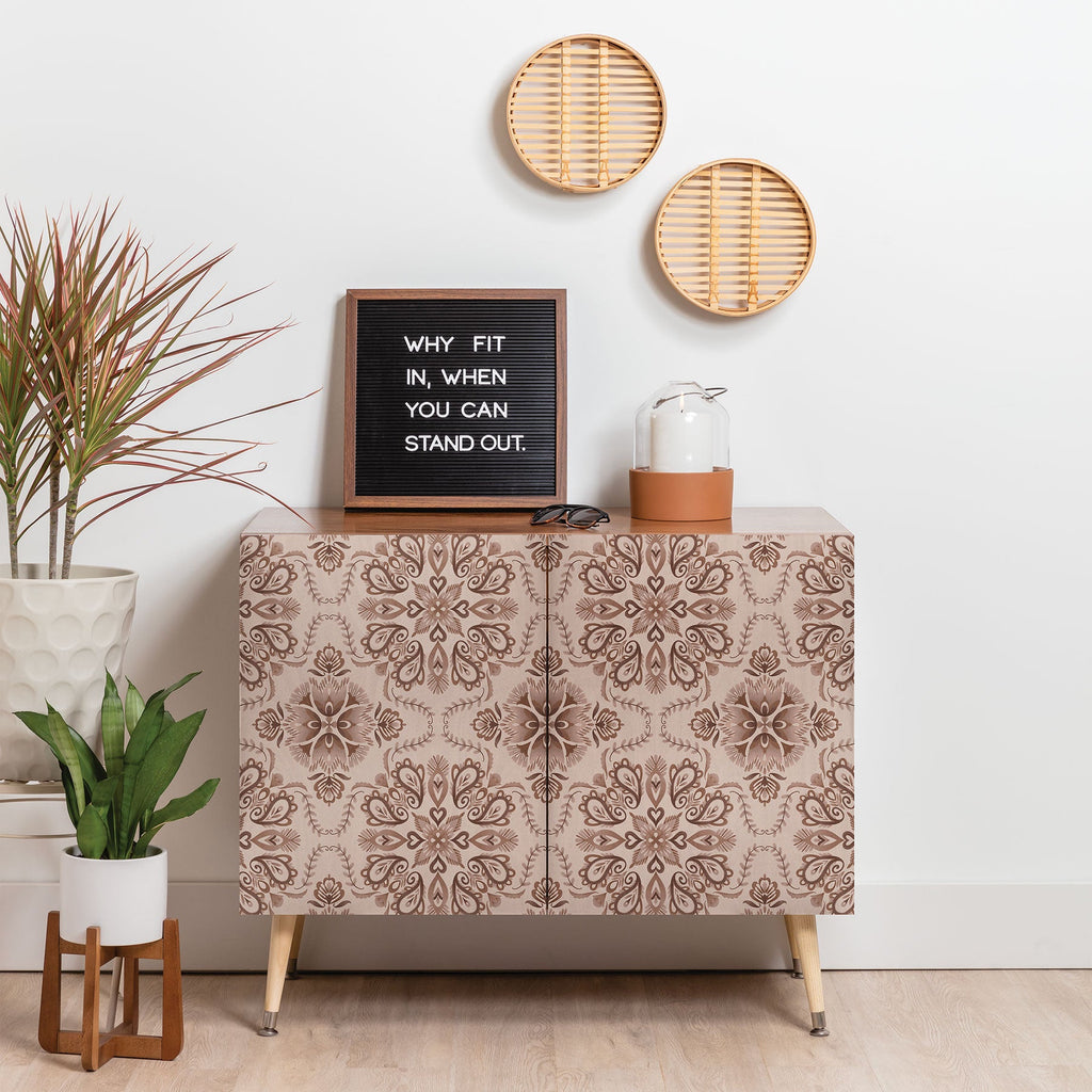 Pimlada Phuapradit Floral Tiles Light Brown Credenza