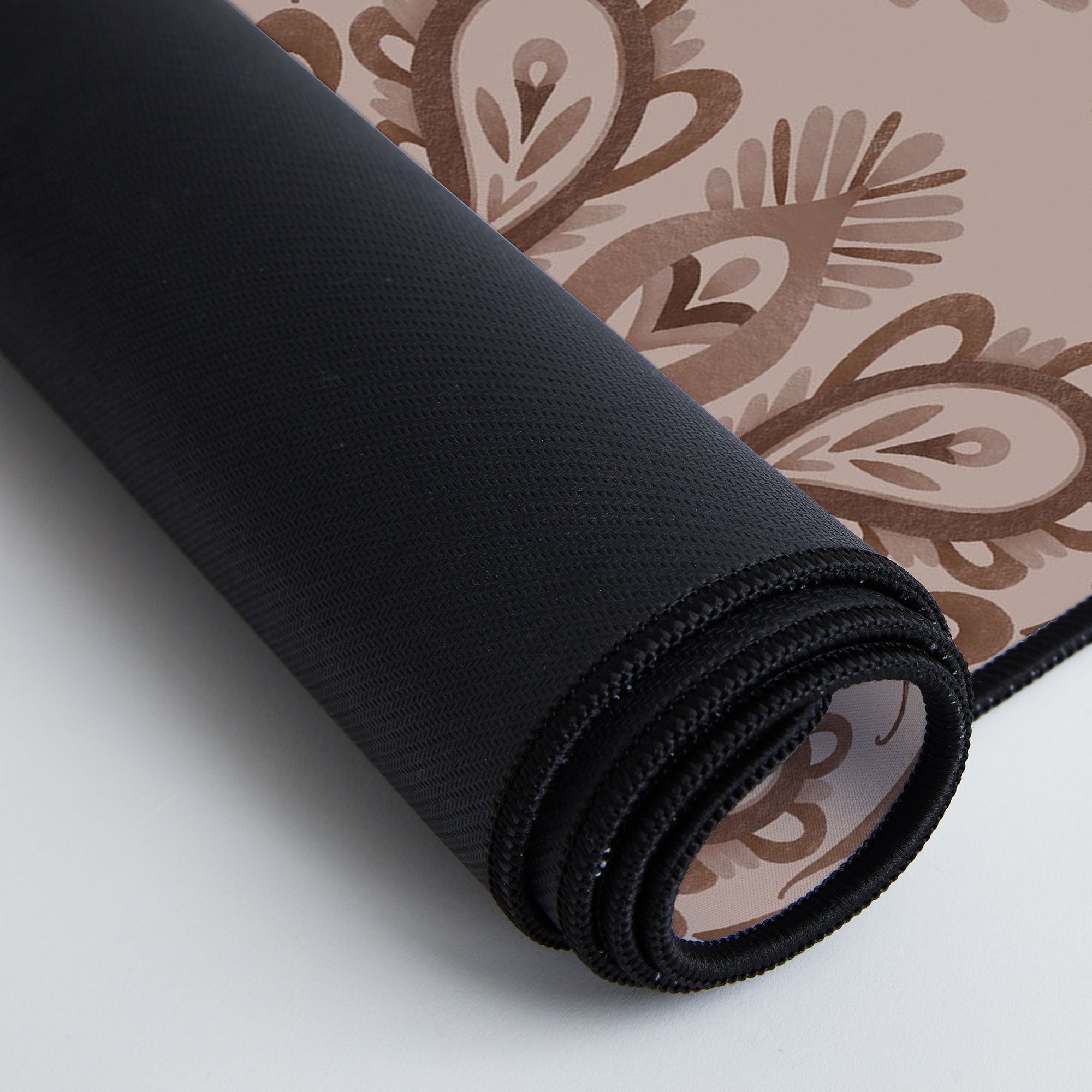 Pimlada Phuapradit Floral Tiles Light Brown Desk Mat