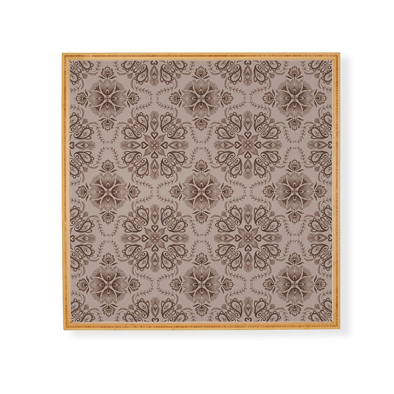 Pimlada Phuapradit Floral Tiles Light Brown Framed Wall Art