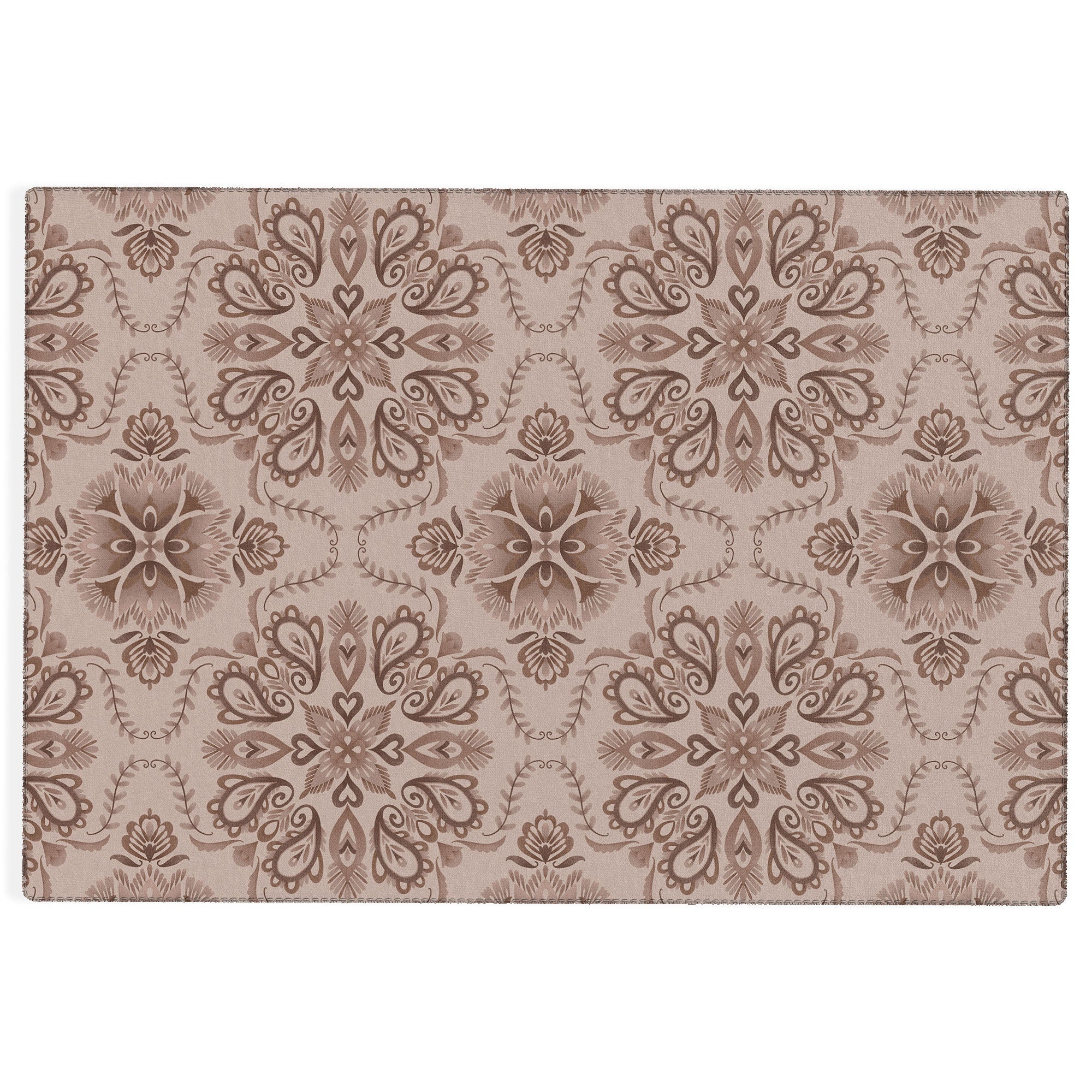 Pimlada Phuapradit Floral Tiles Light Brown Outdoor Rug
