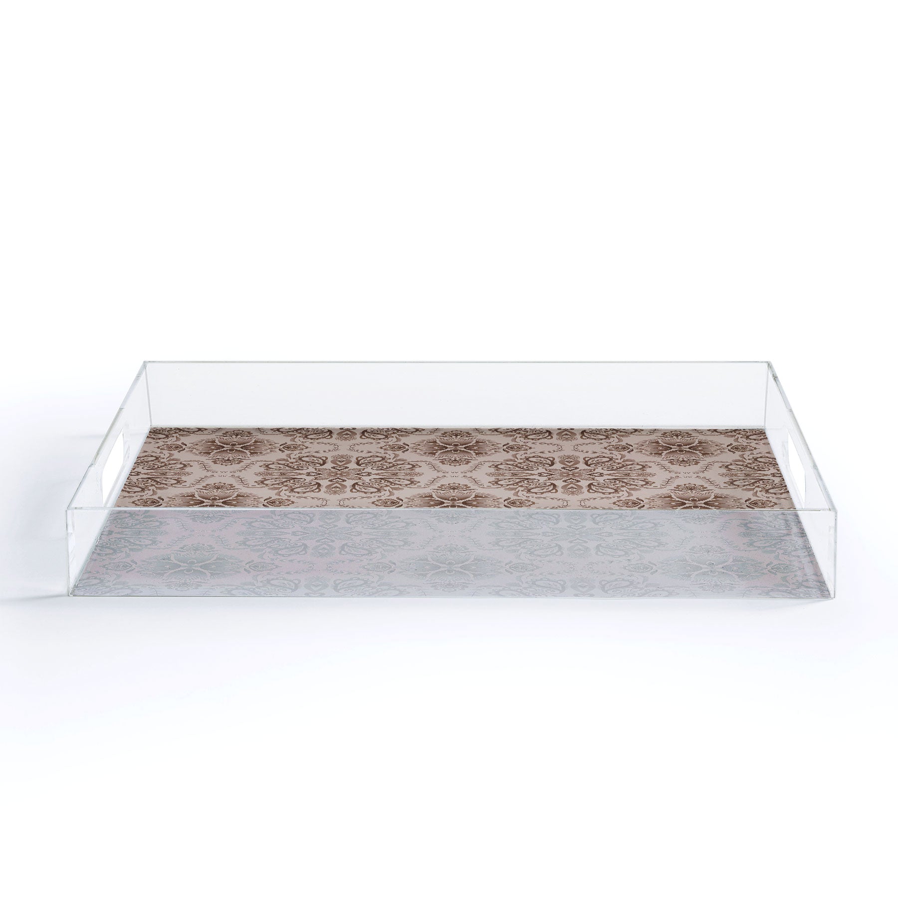 Pimlada Phuapradit Floral Tiles Light Brown Acrylic Tray