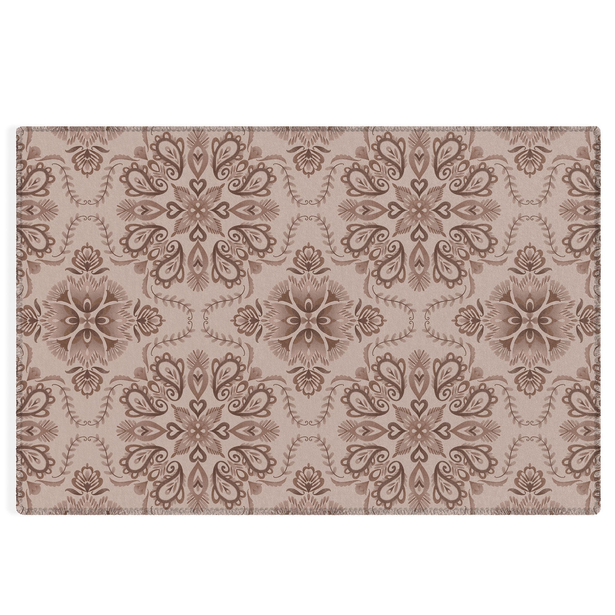 Pimlada Phuapradit Floral Tiles Light Brown Outdoor Rug