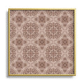 Pimlada Phuapradit Floral Tiles Light Brown Square Metal Framed Art Print