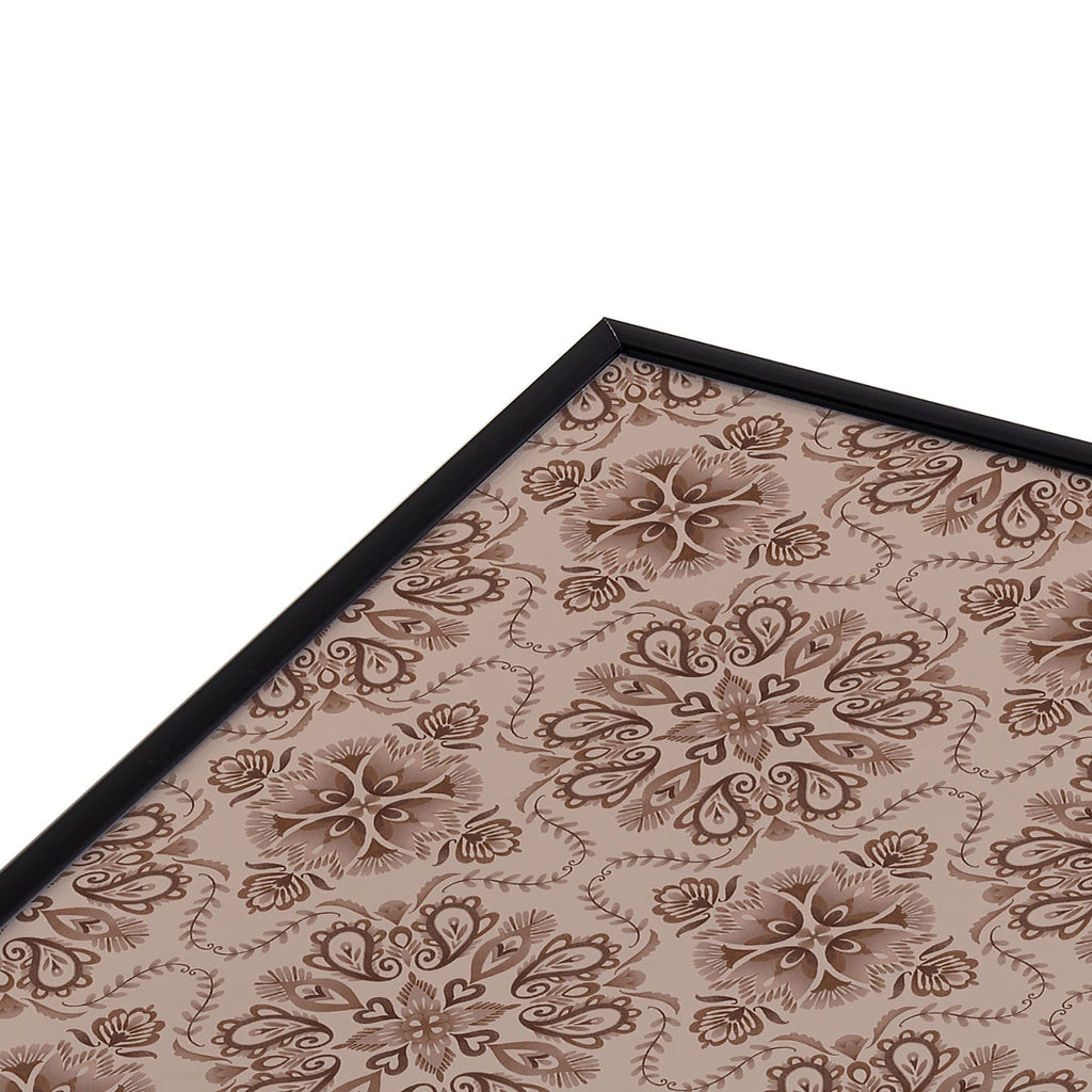 Pimlada Phuapradit Floral Tiles Light Brown Square Metal Framed Art Print