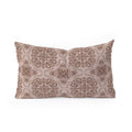 Pimlada Phuapradit Floral Tiles Light Brown Oblong Throw Pillow
