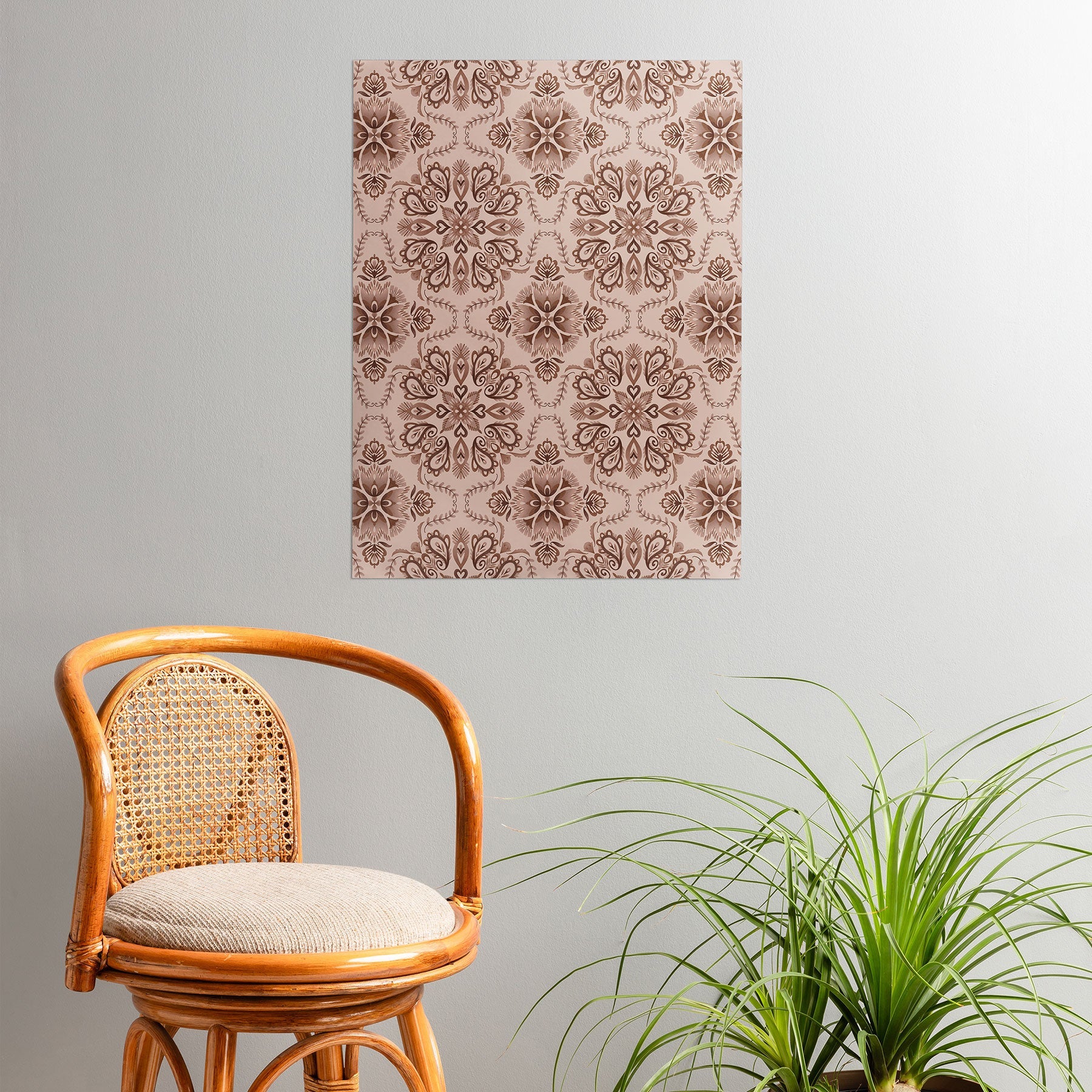 Pimlada Phuapradit Floral Tiles Light Brown Poster