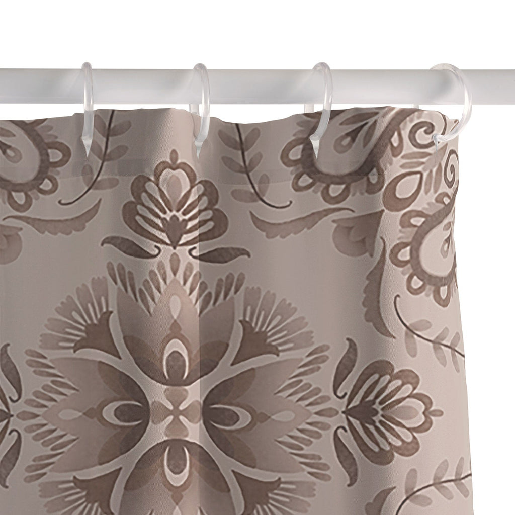 Pimlada Phuapradit Floral Tiles Light Brown Shower Curtain