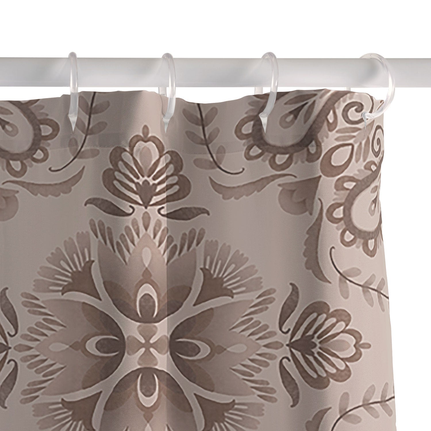 Pimlada Phuapradit Floral Tiles Light Brown Shower Curtain